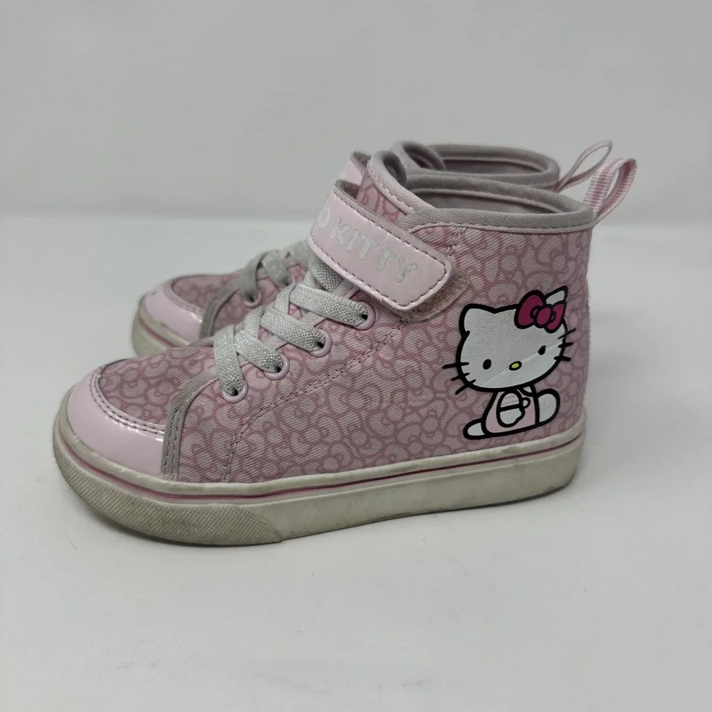 Hello‎ Kitty Slip On Pink Bow High Top Sneaker Shoes Kids Sz 11